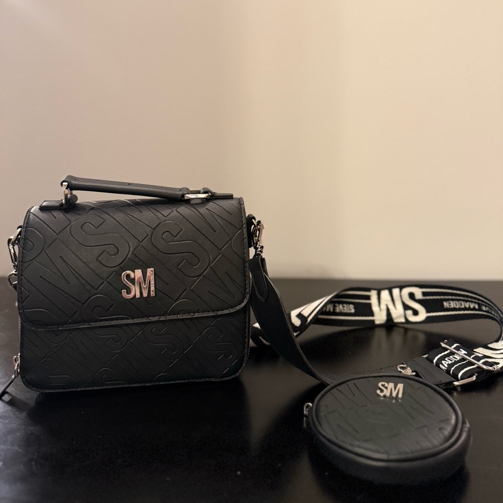 Steve Madden Black Crossbody Bag with Pouch